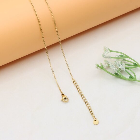 Layered Yellow Necklace with Round and Bar Pendant, Chic Design, XPNL0367 - Picture 12 of 12